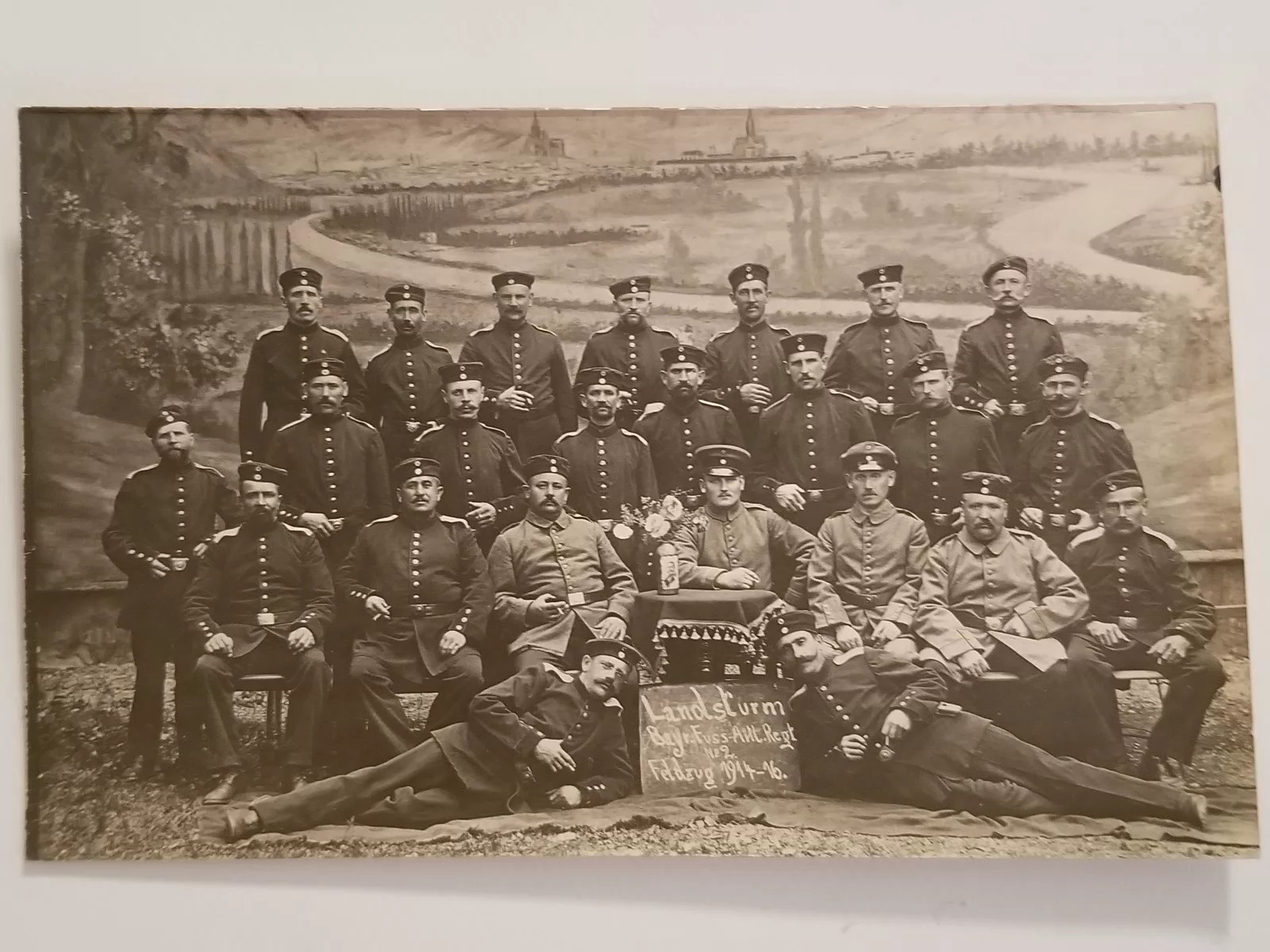 Antique Real Photo Postcard German Landsturm Military Militia 1916 History Antique Real Photo Postcard German Landsturm Military Militia 1916 History