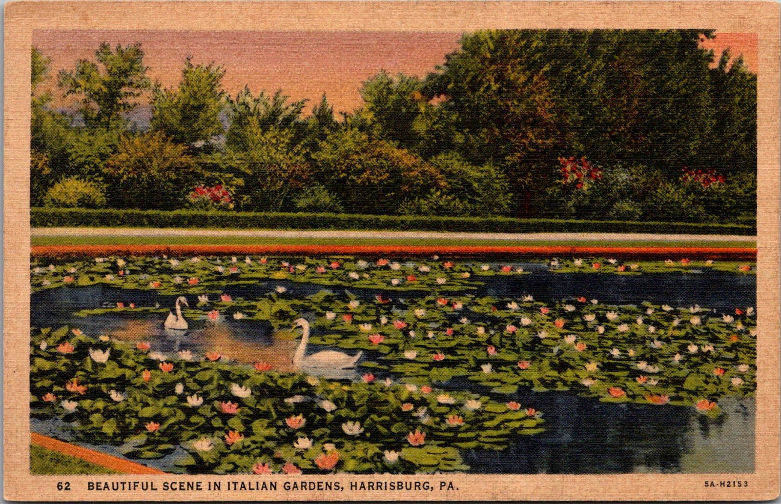 Italian Gardens Harrisburg PA Vintage Postcard 5P19-16