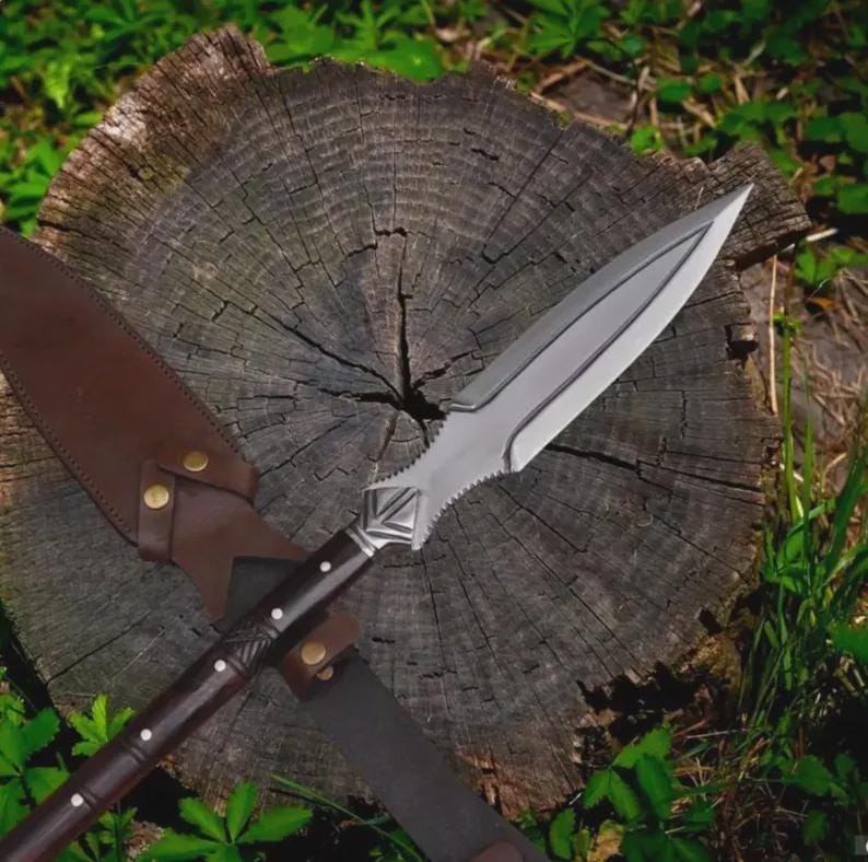 Handmade Viking-Inspired Carbon Steel Spear – 35\