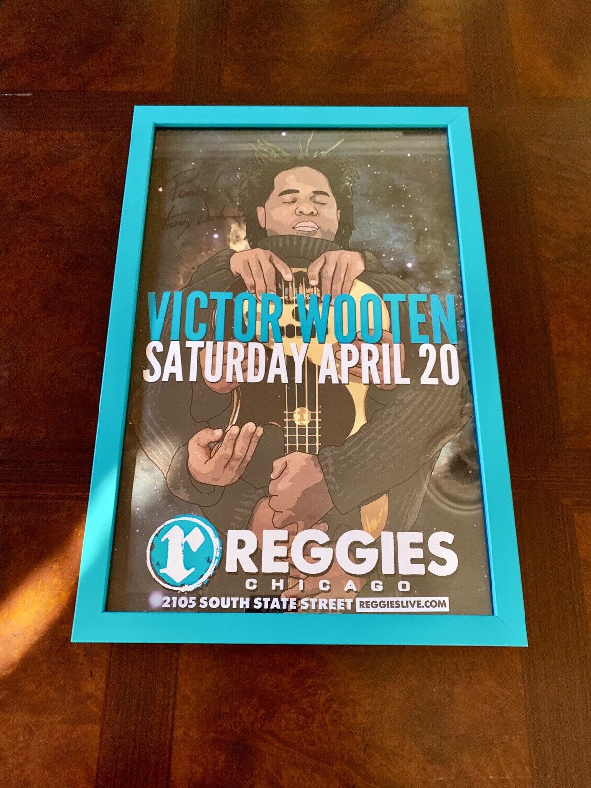 VICTOR WOOTEN AUTOGRAPHED / SIGNED CONCERT POSTER - REGGIES - CHICAGO 4/20/2013