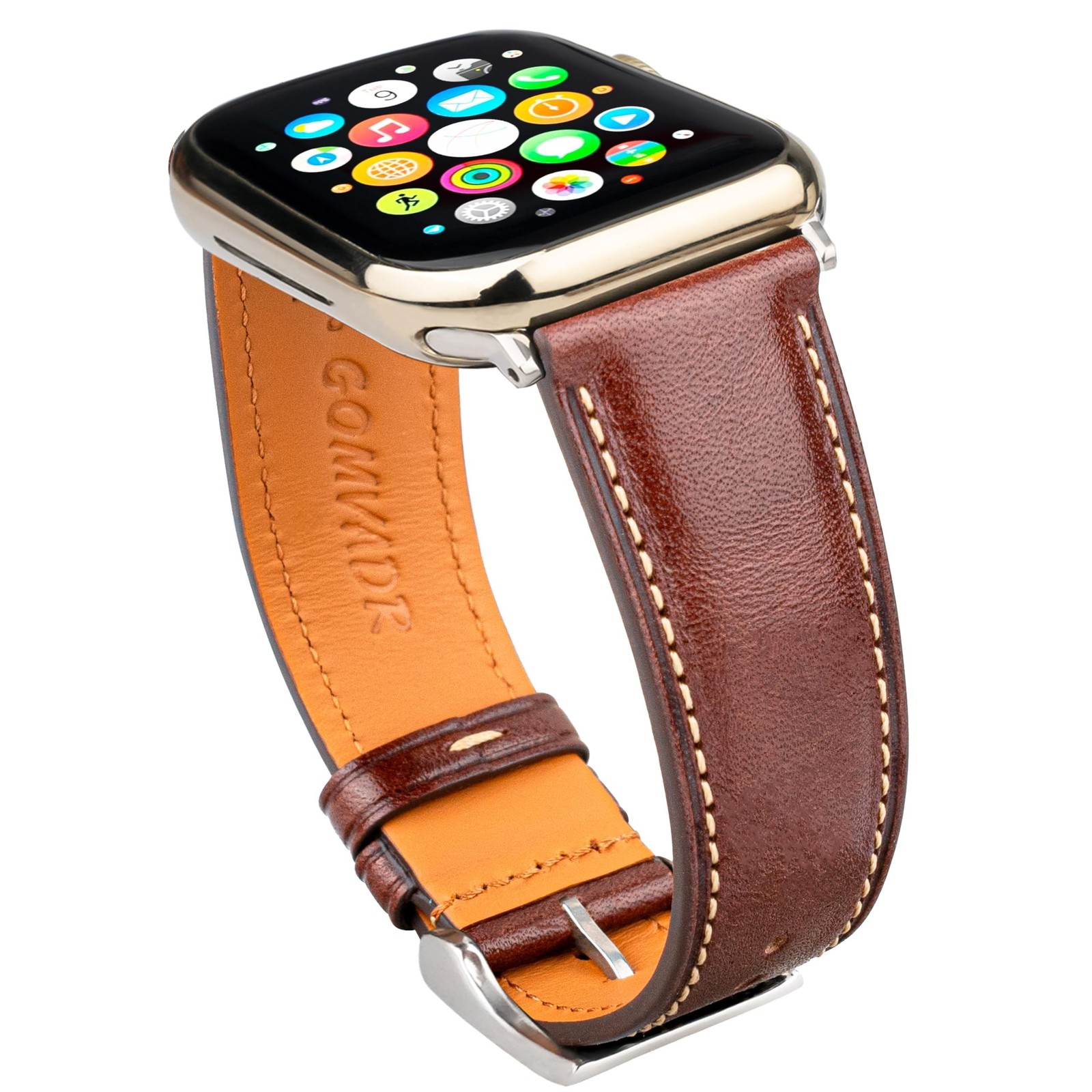 Gomvadr Leather Bands Compatible Apple Watch Band 49mm Ultra, Replacement Band