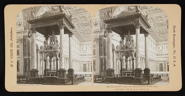 Photo:The beautiful altar of St. Paul's church, Rome, Italy