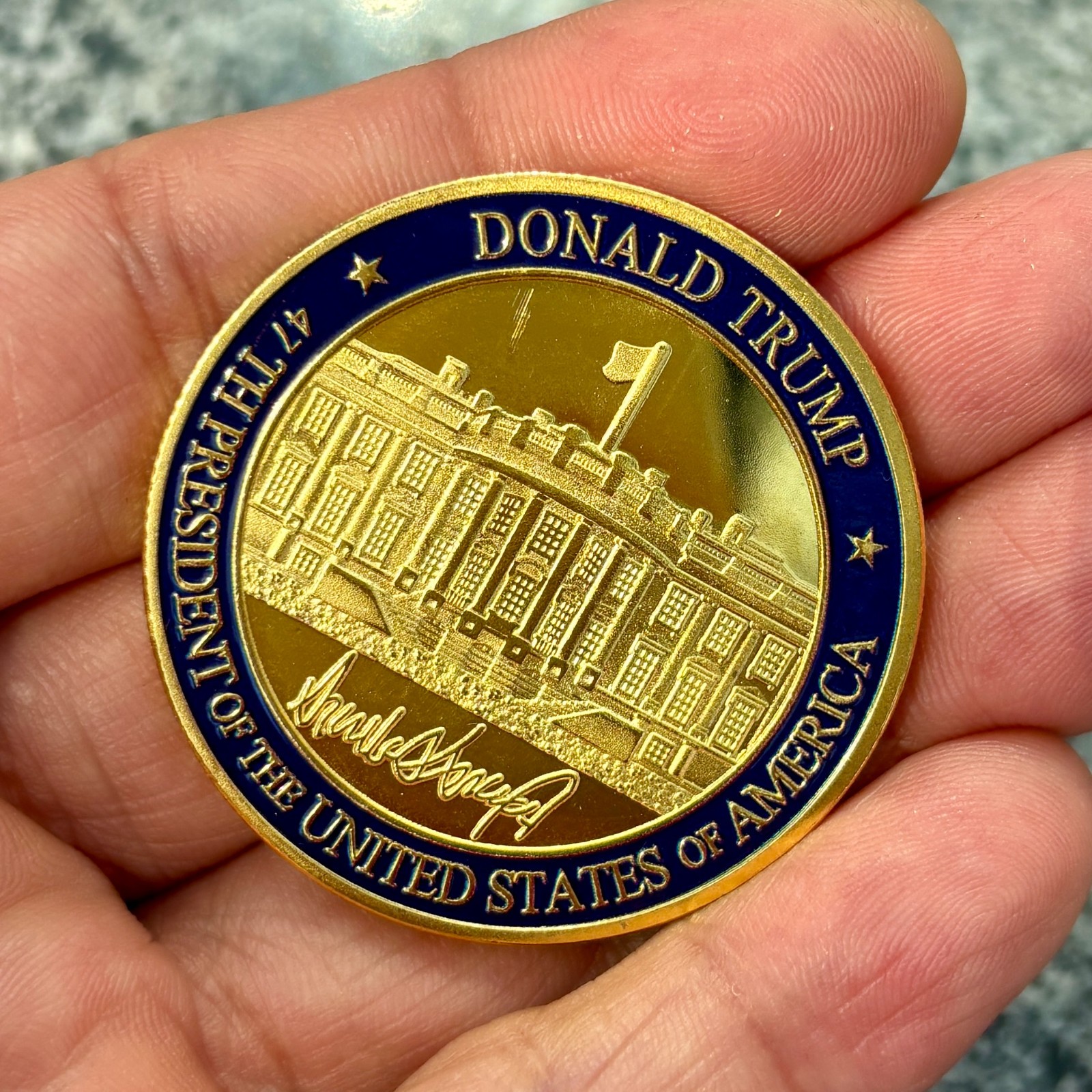 Donald Trump 47th President Seal Challenge Coin Gold Plated White House Souvenir Donald Trump 47th President Seal Challenge Coin Gold Plated White House Souvenir