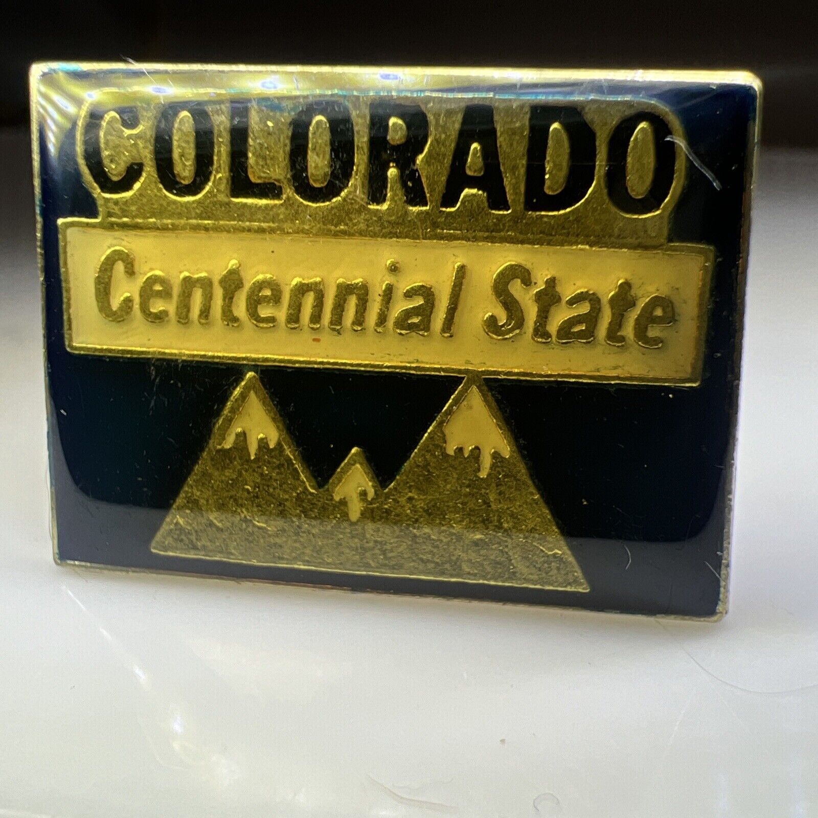 Vtg Colorado the Centennial State Souvenir Enamel Lapel Pin