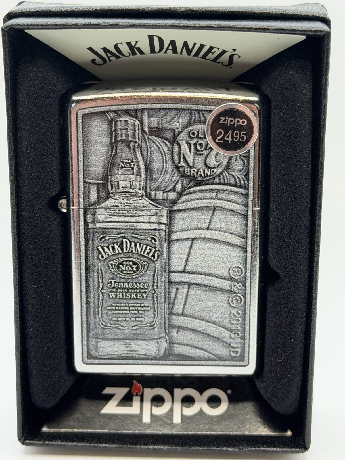 Vintage 2013 Jack Daniel’s Bottle & Barrel Chrome Zippo Lighter New B12 Vintage 2013 Jack Daniel’s Bottle & Barrel Chrome Zippo Lighter New B12