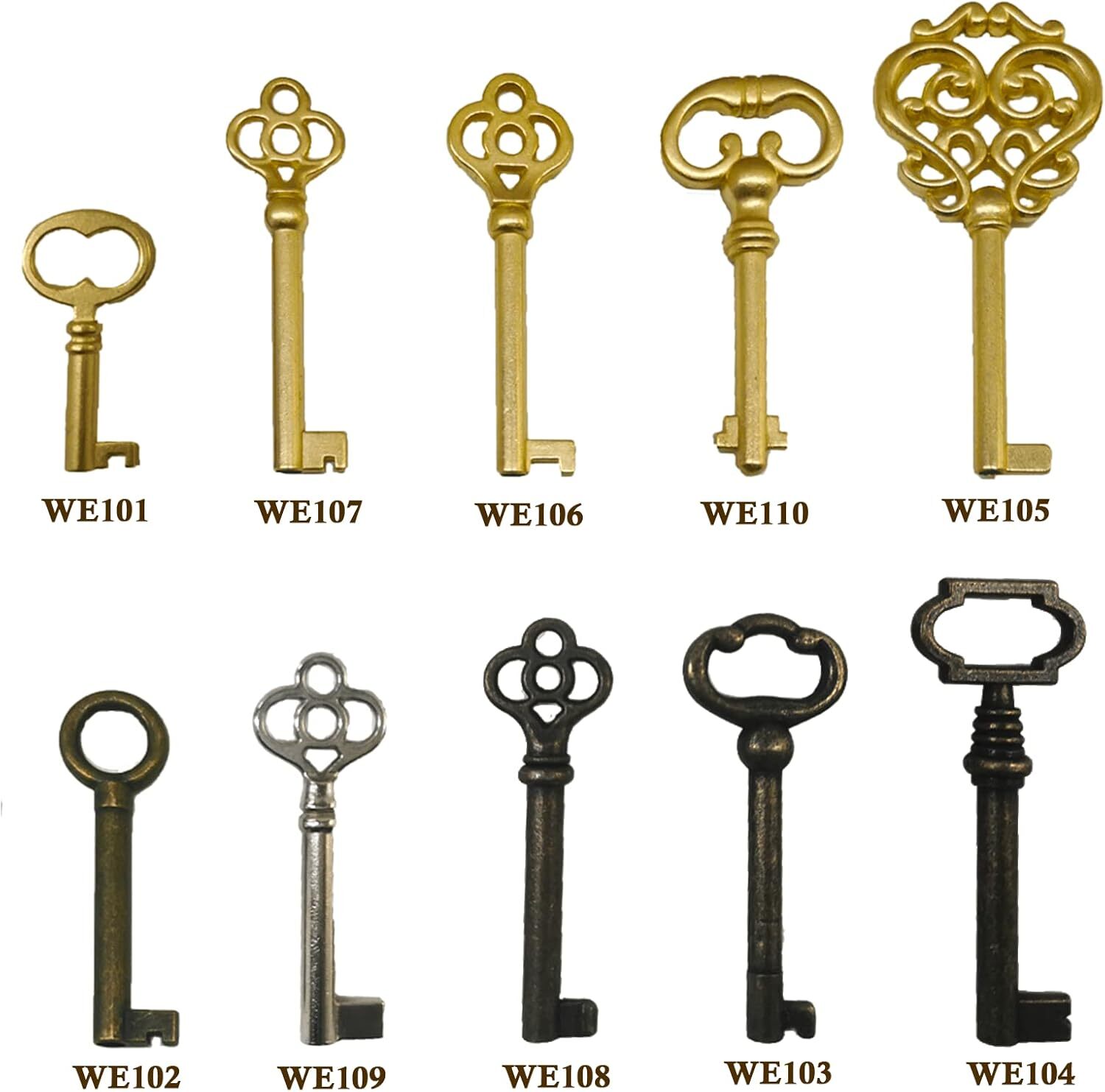 10PCS Universal Skeleton Keys For Vintage Antique Furniture Old Style Cabinets 10PCS Universal Skeleton Keys For Vintage Antique Furniture Old Style Cabinets