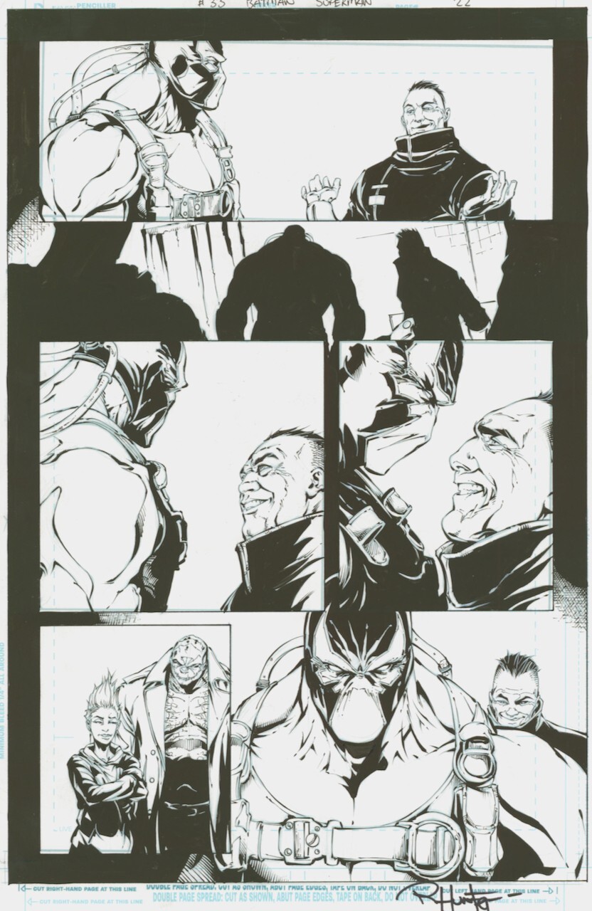 Batman Superman Universe\'s Finest BANE Original Art Splash Alex Konat Rob Hunter