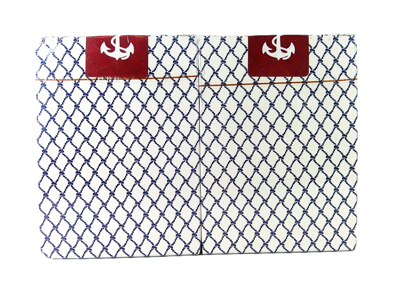 TWO NEW SEALED HOPC NAUTICAL DECKS BLUE ROPE DESIGN WITH RED ANCHOR STICKER 2013