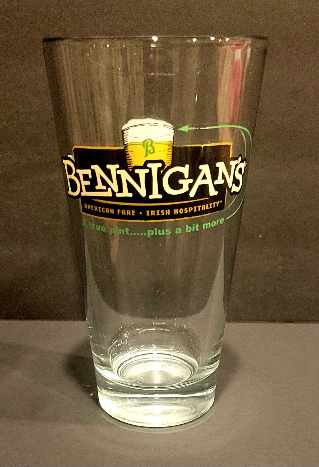 Bennigan’s True Pint Original Vintage Glass From 1998 Bennigan’s True Pint Original Vintage Glass From 1998
