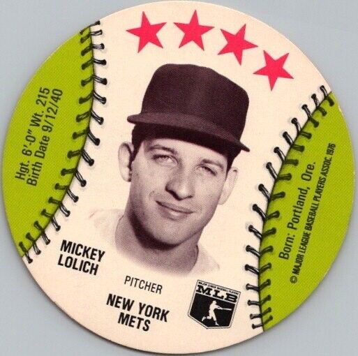 Vintage 1976 MLB Baseball Card - New York Mets Pitcher MICKEY LOLICH 3.5\