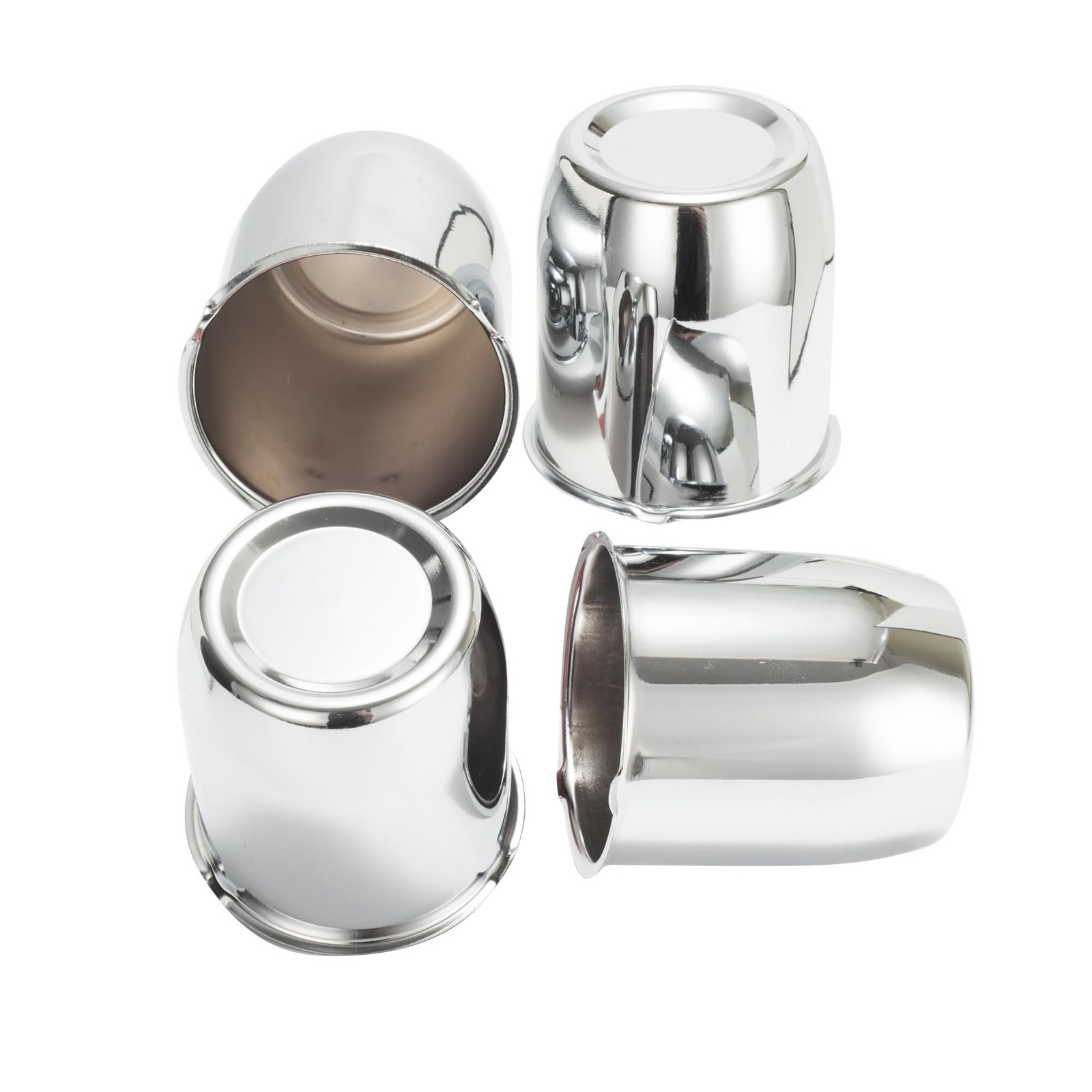 4Pcs 3.19 in Stainless Steel Wheel Center Caps Chrome Push Through Design - F...