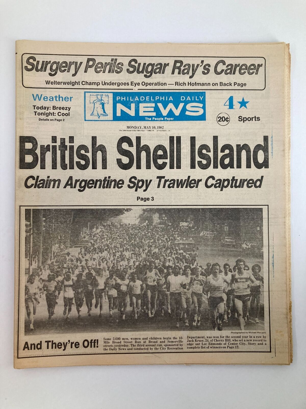 Philadelphia Daily News Tabloid May 10 1982 British Shell Island Claim Argentine