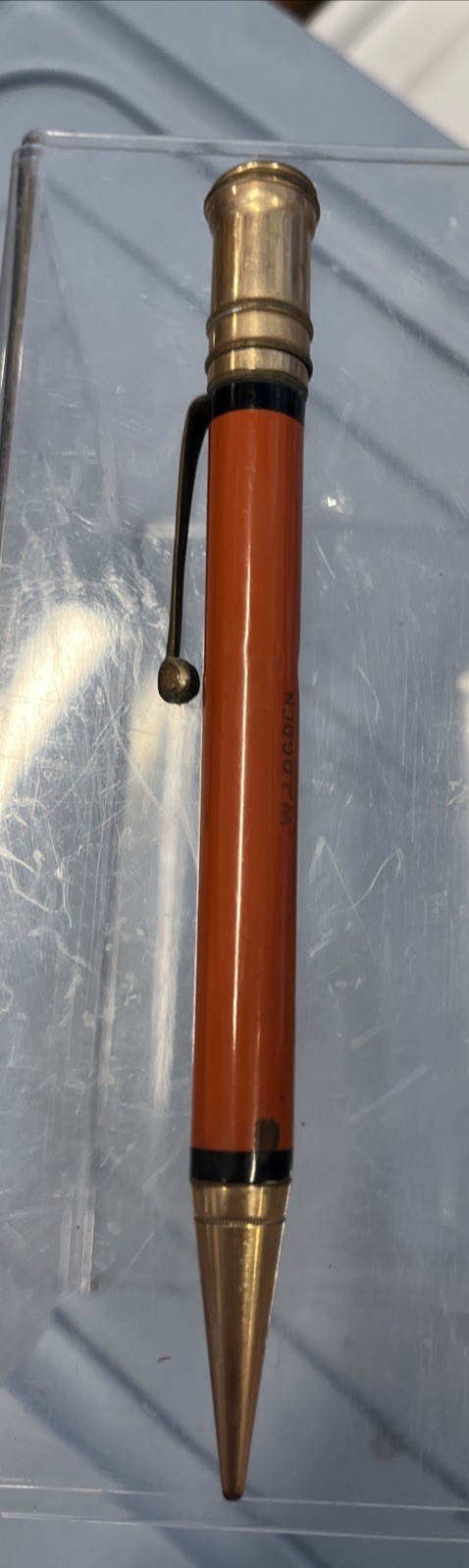 PARKER DUOFOLD SR. Mechanical Lead Pencil Burnt Orange ( X ) PARKER DUOFOLD SR. Mechanical Lead Pencil Burnt Orange ( X )