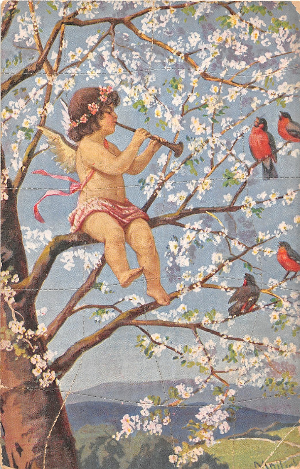 H71/ Interesting Postcard c1910 Artist Signed Mailick Puzzle Pieces Fantasy26