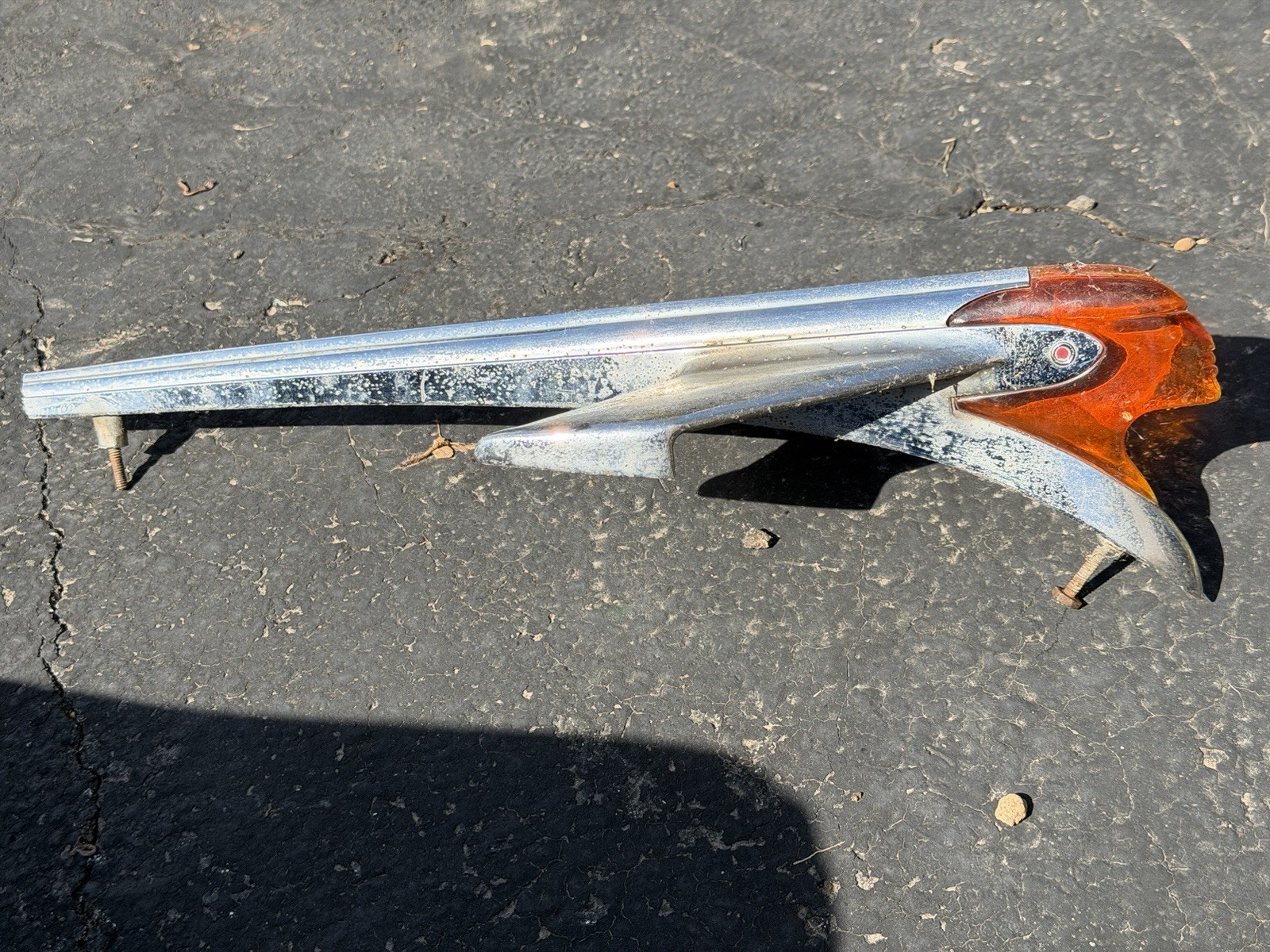 1950s PONTIAC Chieftain Original Hood Ornament Amber Flying Indian 1950s PONTIAC Chieftain Original Hood Ornament Amber Flying Indian