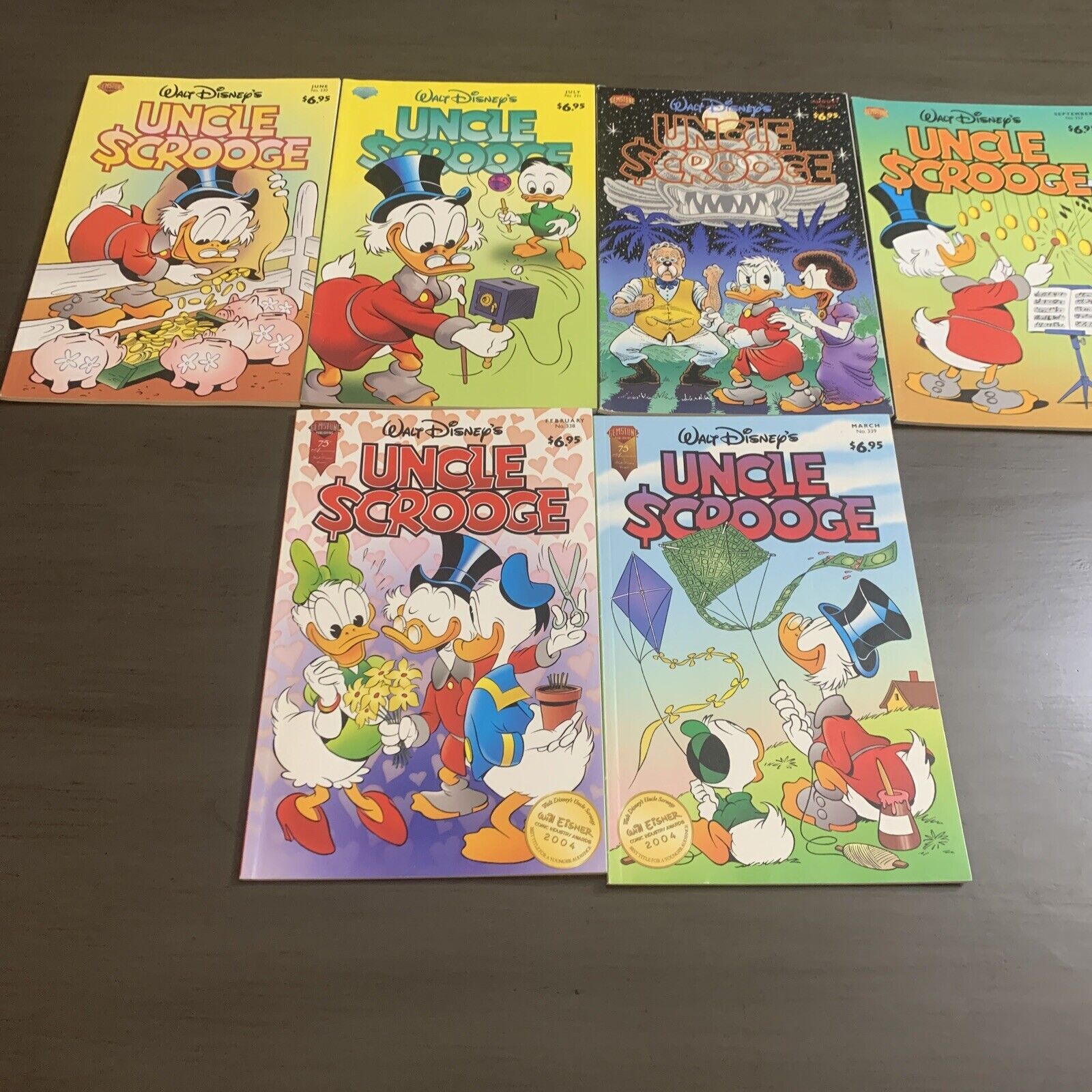 Walt Disney\'s Uncle Scrooge Comics Lot Of 6 Gemstone 330 331 332 333 338 339