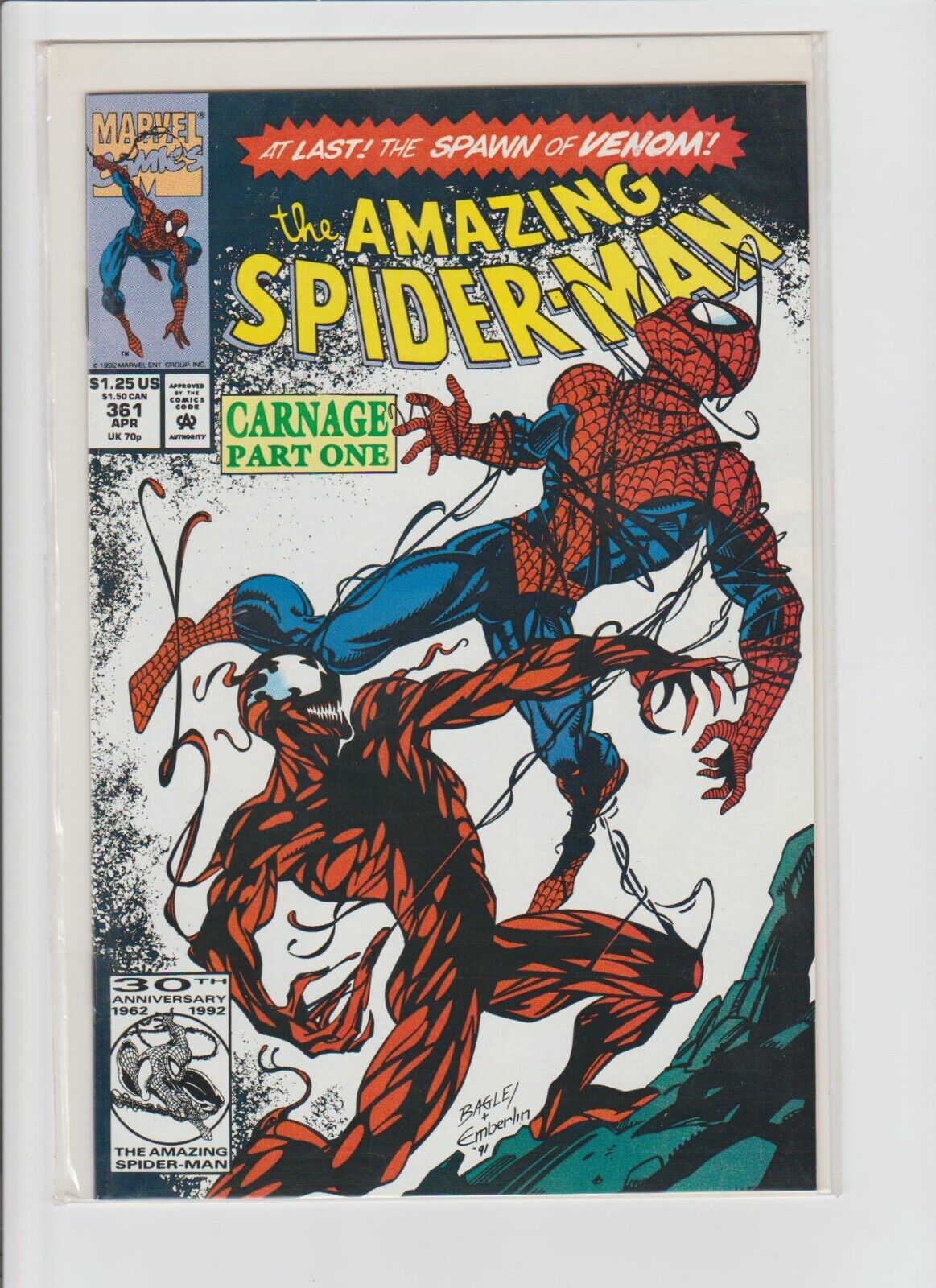 The Amazing Spider-Man #361 VF+ 1st App Carnage Marvel Comics 1992
