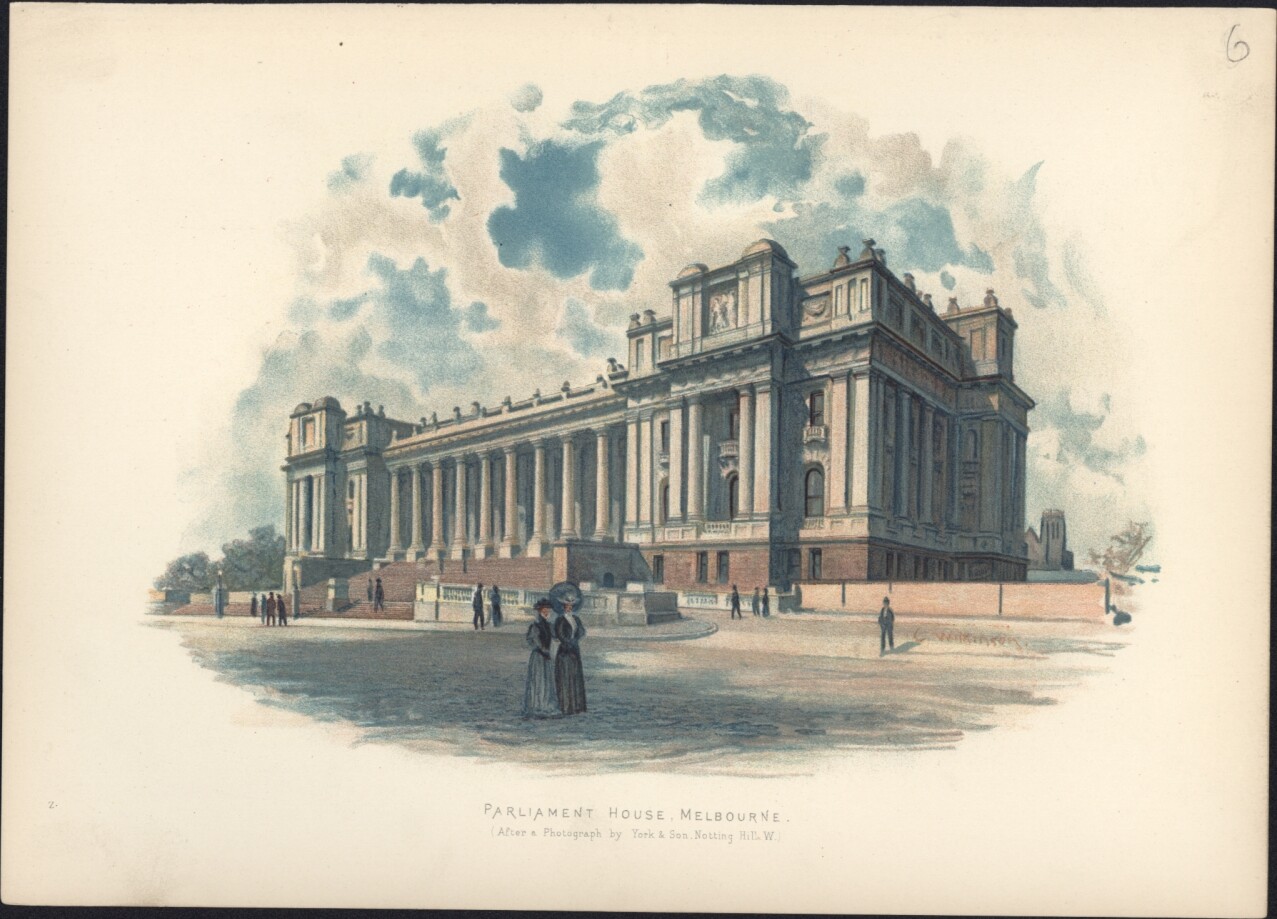 1889 Cassell Antique Print Parliament House, Spring Street Melbourne, Australia 1889 Cassell Antique Print Parliament House, Spring Street Melbourne, Australia