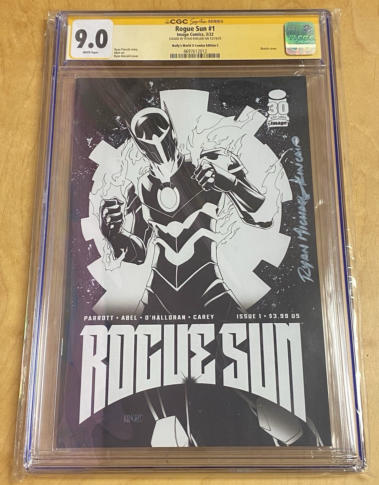 Rogue Sun #1, CGC 9.0, Signed Ryan Kincaid