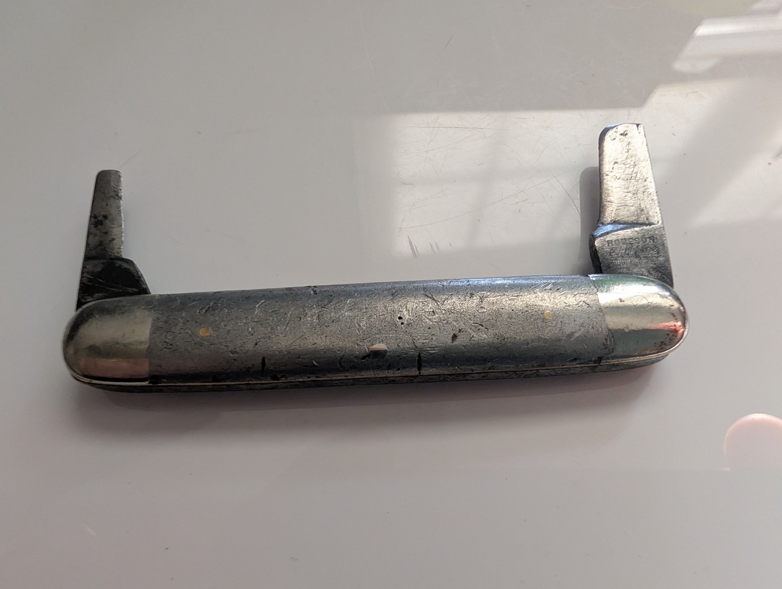 Vintage Robeson Shuredge Folding Pocket Knife Unique Pewter Handle 1922-1939 Vintage Robeson Shuredge Folding Pocket Knife Unique Pewter Handle 1922-1939