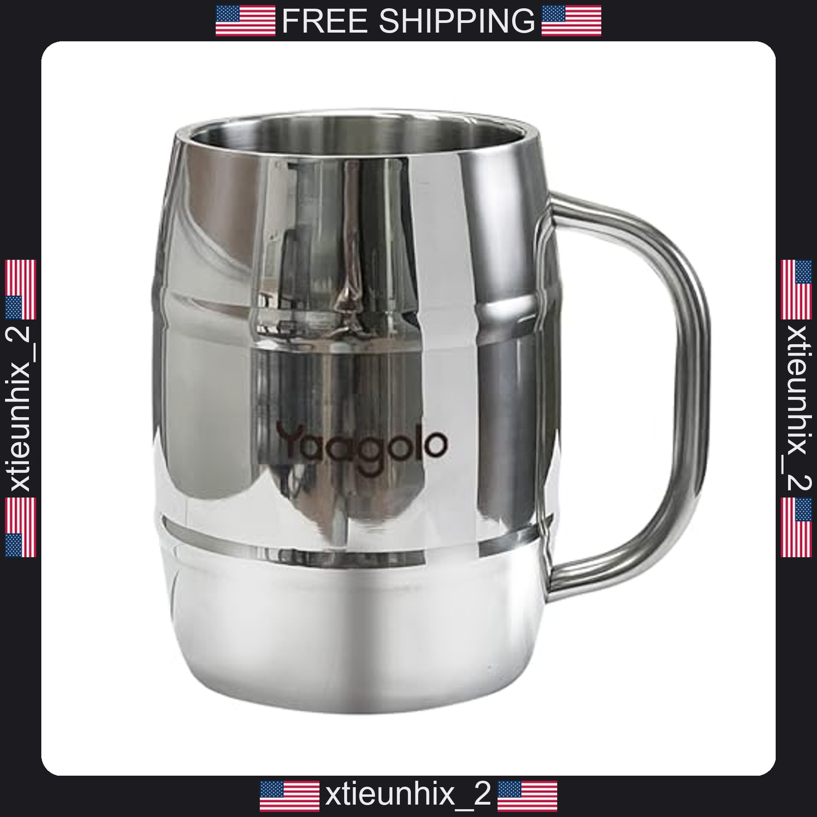 Stainless Steel 32oz Beer Stein Double Wall Mug with Handle