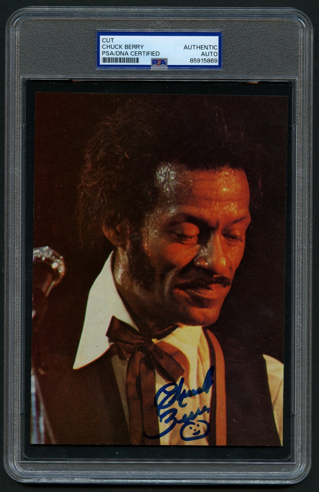 Chuck Berry signed autograph 5.5x7 Cut Singer Songwriter RC PSA Slabbed Chuck Berry signed autograph 5.5x7 Cut Singer Songwriter RC PSA Slabbed
