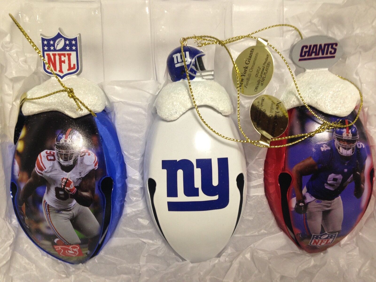 BRADFORD EXCHANGE FootBells Ornaments NFL NEW YORK GIANTS Jason Pierre-Paul