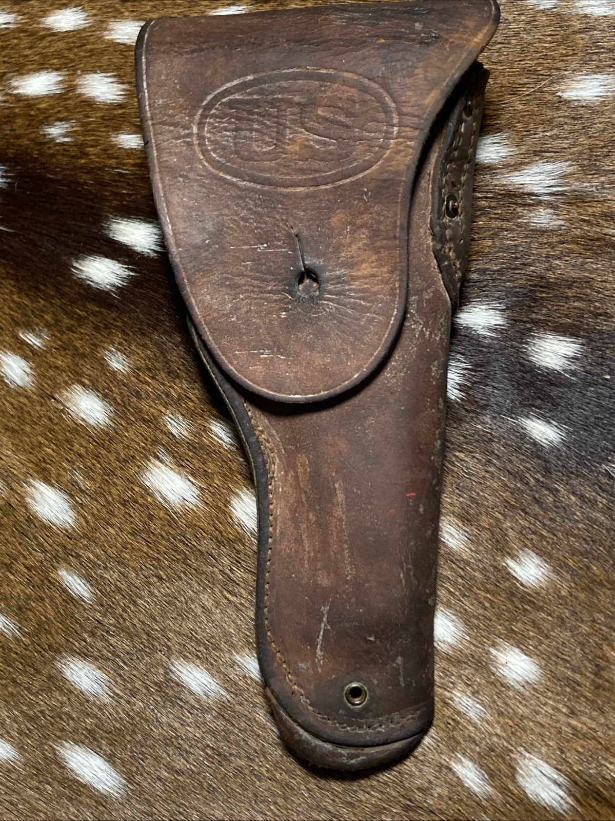 Vintage US WWII Enger-Kress M1911 Brown Leather Holster Missing Brass Button Vintage US WWII Enger-Kress M1911 Brown Leather Holster Missing Brass Button