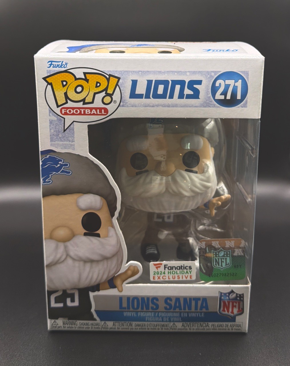 Funko Pop NFL Detroit Lions 2024 Santa Football Figure #271 Funko Pop NFL Detroit Lions 2024 Santa Football Figure #271