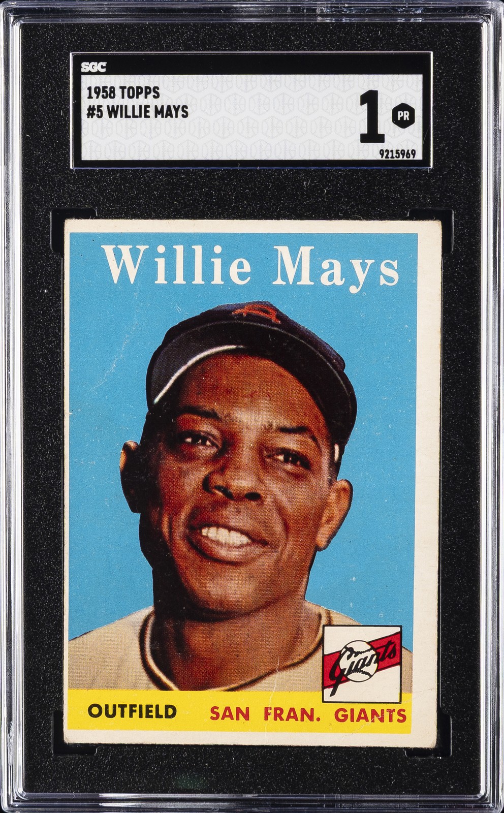 1958 TOPPS #5 WILLIE MAYS SGC 1
