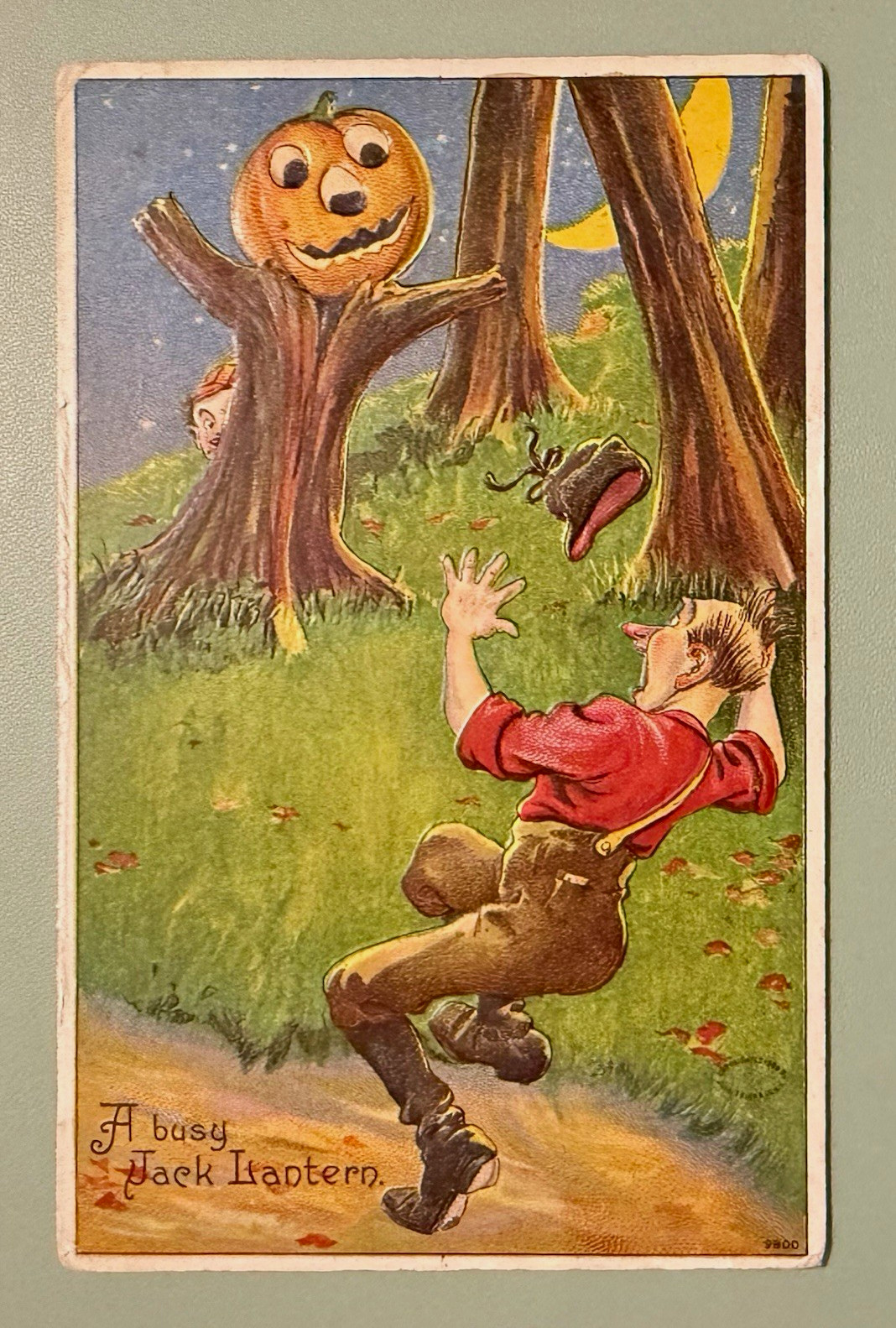 Antique Vtg. Halloween Postcard-(A Busy Jack O’-Lantern) Embossed 1909 Antique Vtg. Halloween Postcard-(A Busy Jack O’-Lantern) Embossed 1909