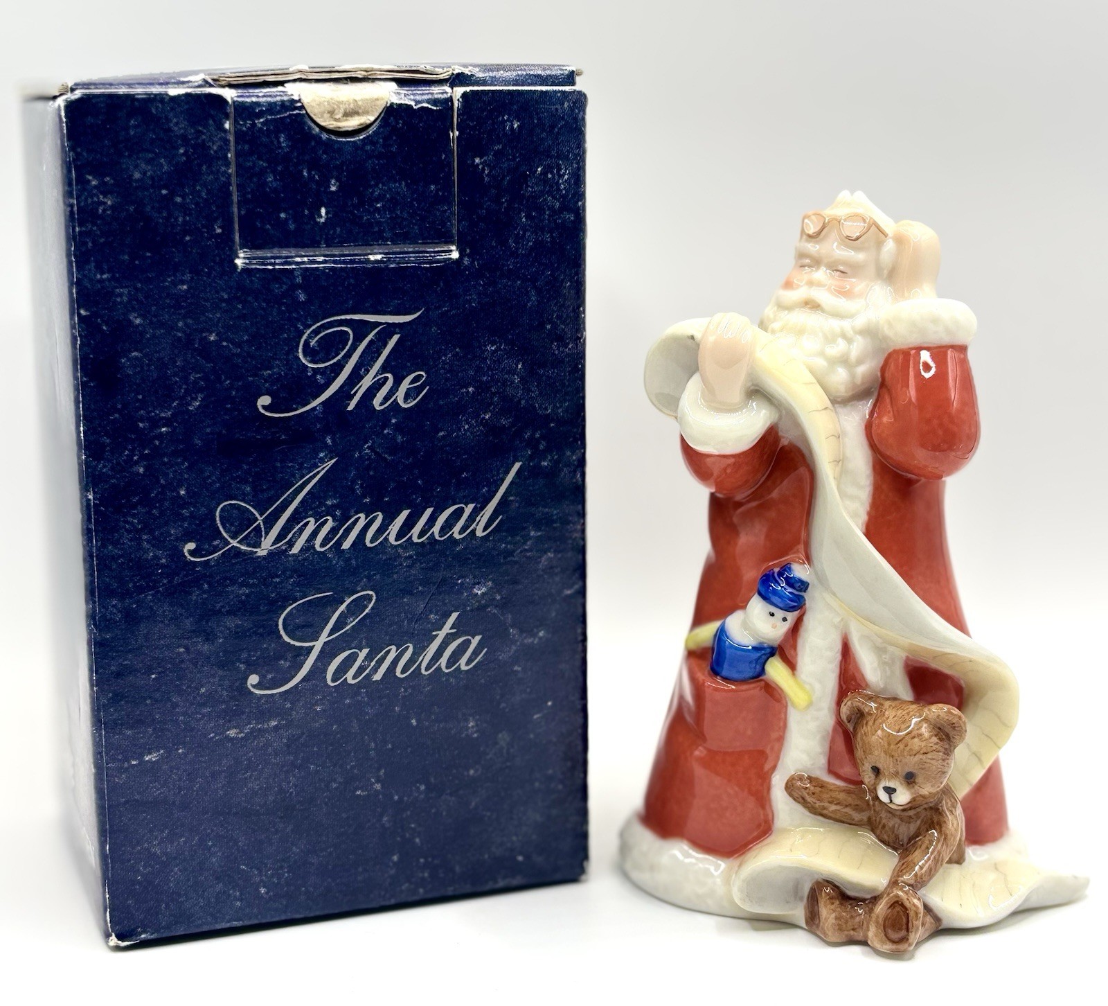 Royal Copenhagen 2003 Annual Santa's List Limited Edition Porcelain Figurine Box