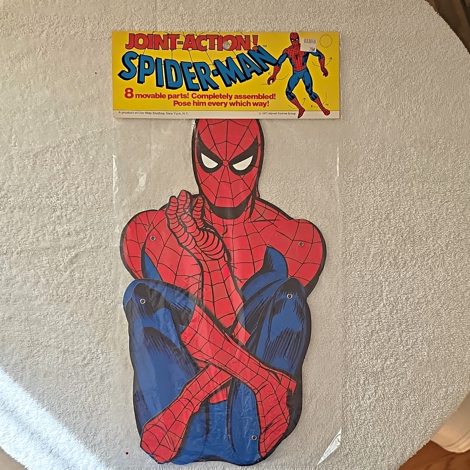 Vintage Our Way Studios Spider-Man Jointed Paper Poster Marvel 1977 Unframed Vintage Our Way Studios Spider-Man Jointed Paper Poster Marvel 1977 Unframed