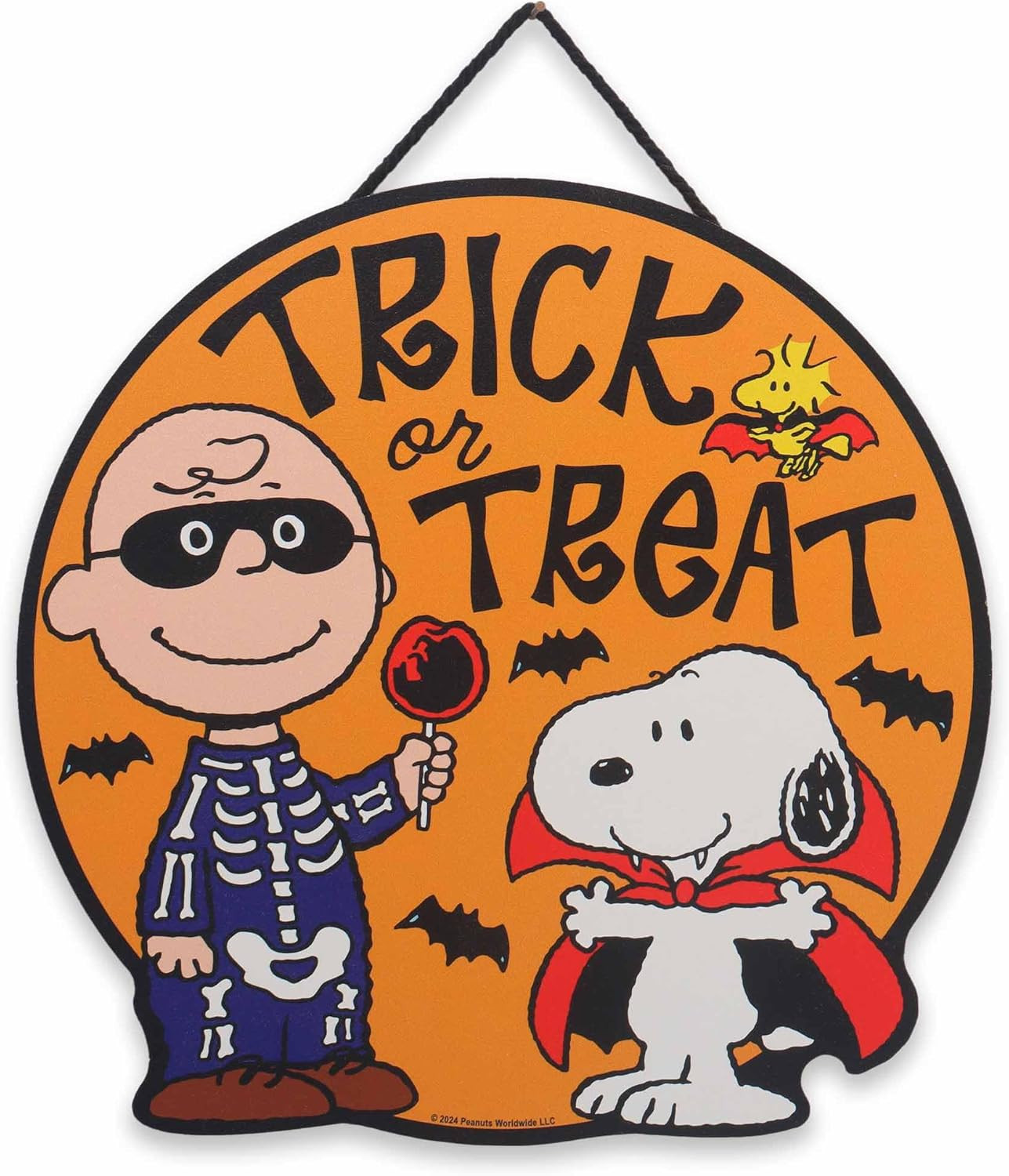 Peanuts Charlie Brown and Snoopy Trick or Treat Hanging Wood Wall Decor Peanuts Charlie Brown and Snoopy Trick or Treat Hanging Wood Wall Decor