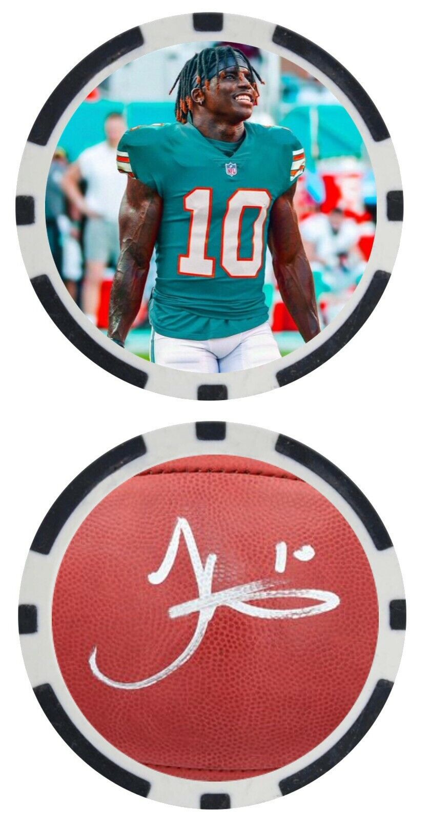 TYREEK HILL - MIAMI DOLPHINS - POKER CHIP -  ***SIGNED/AUTO***