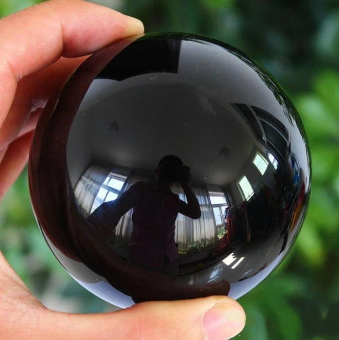 50mm Asian Rare Natural Black Obsidian Sphere Crystal Ball Healing Rainbow Stone 50mm Asian Rare Natural Black Obsidian Sphere Crystal Ball Healing Rainbow Stone