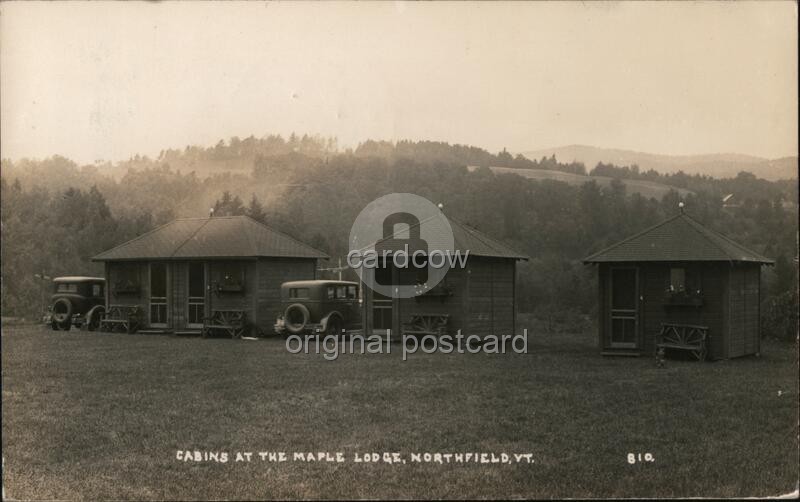 Northfield, Vermont VT Cabins The Maple Lodge 1935 Johnson Original Vintage RPPC Northfield, Vermont VT Cabins The Maple Lodge 1935 Johnson Original Vintage RPPC