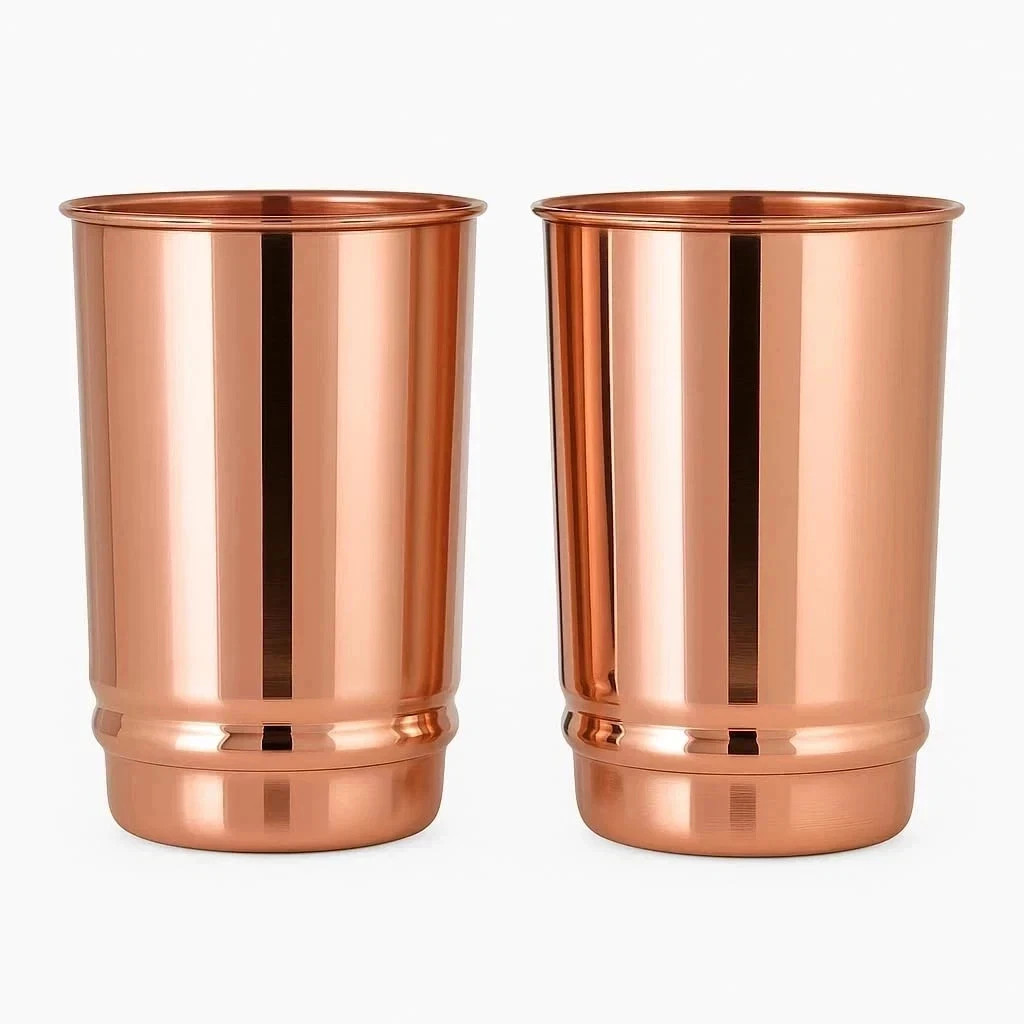 Pure Copper Drinking Cups - Ayurvedic Health Tumblers – 2 pcs. set Pure Copper Drinking Cups - Ayurvedic Health Tumblers – 2 pcs. set