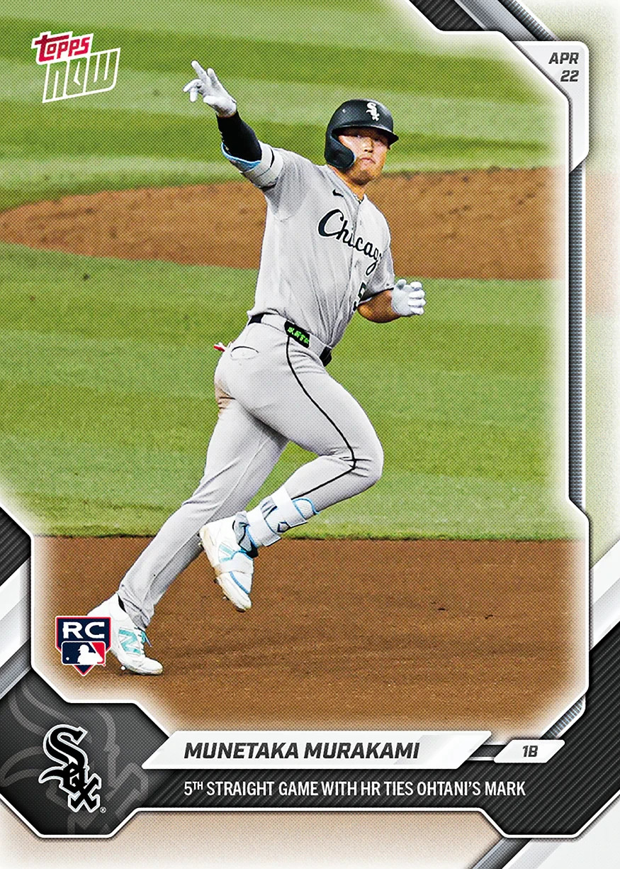 2026 TOPPS NOW MUNETAKA MURAKAMI ROOKIE CARD #110 5TH STRAIGHT HOME RUN OHTANI 2026 TOPPS NOW MUNETAKA MURAKAMI ROOKIE CARD #110 5TH STRAIGHT HOME RUN OHTANI