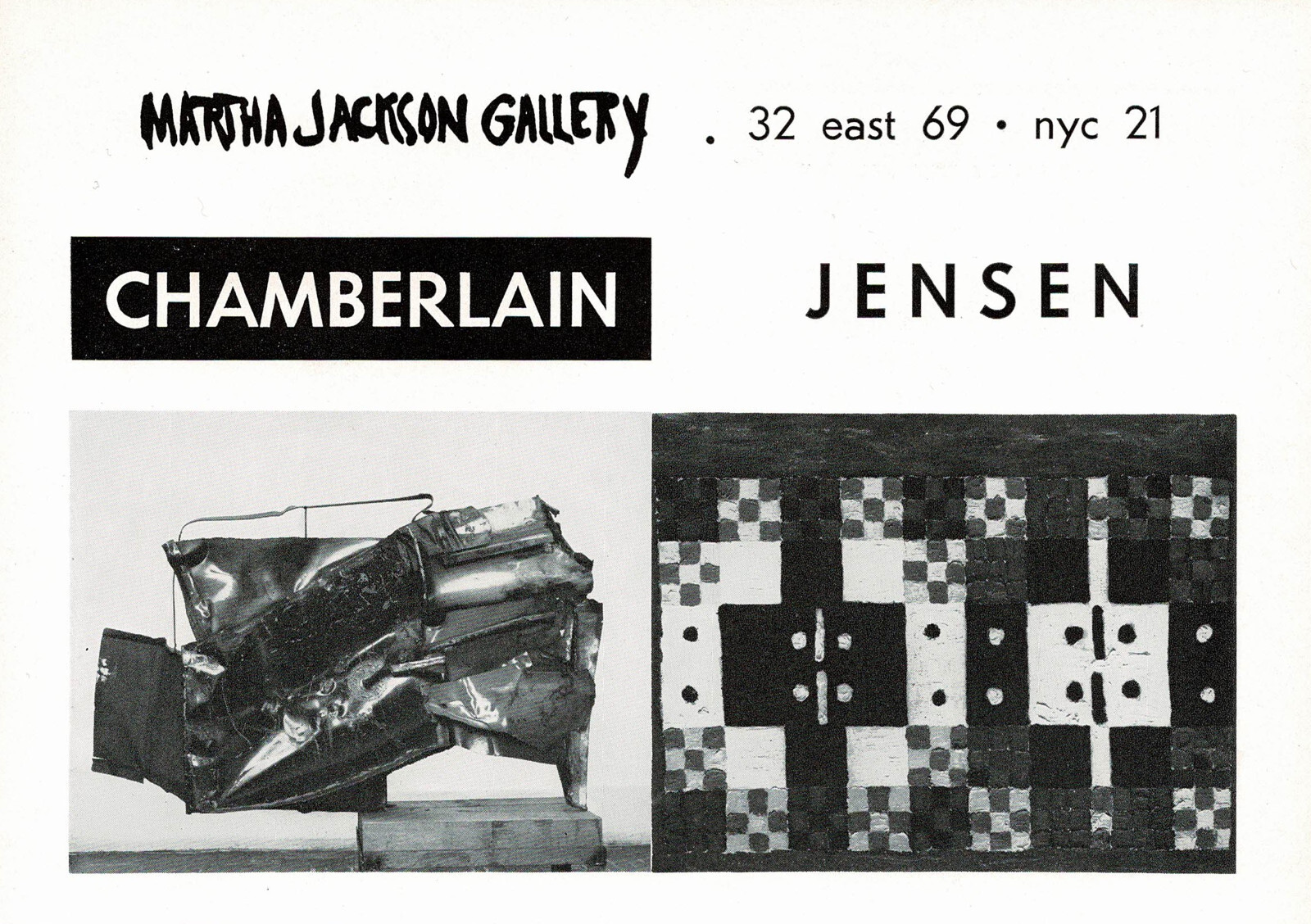1960s Vintage John Chamberlain Alfred Jensen Art Martha Jackson Gallery Print Ad 1960s Vintage John Chamberlain Alfred Jensen Art Martha Jackson Gallery Print Ad