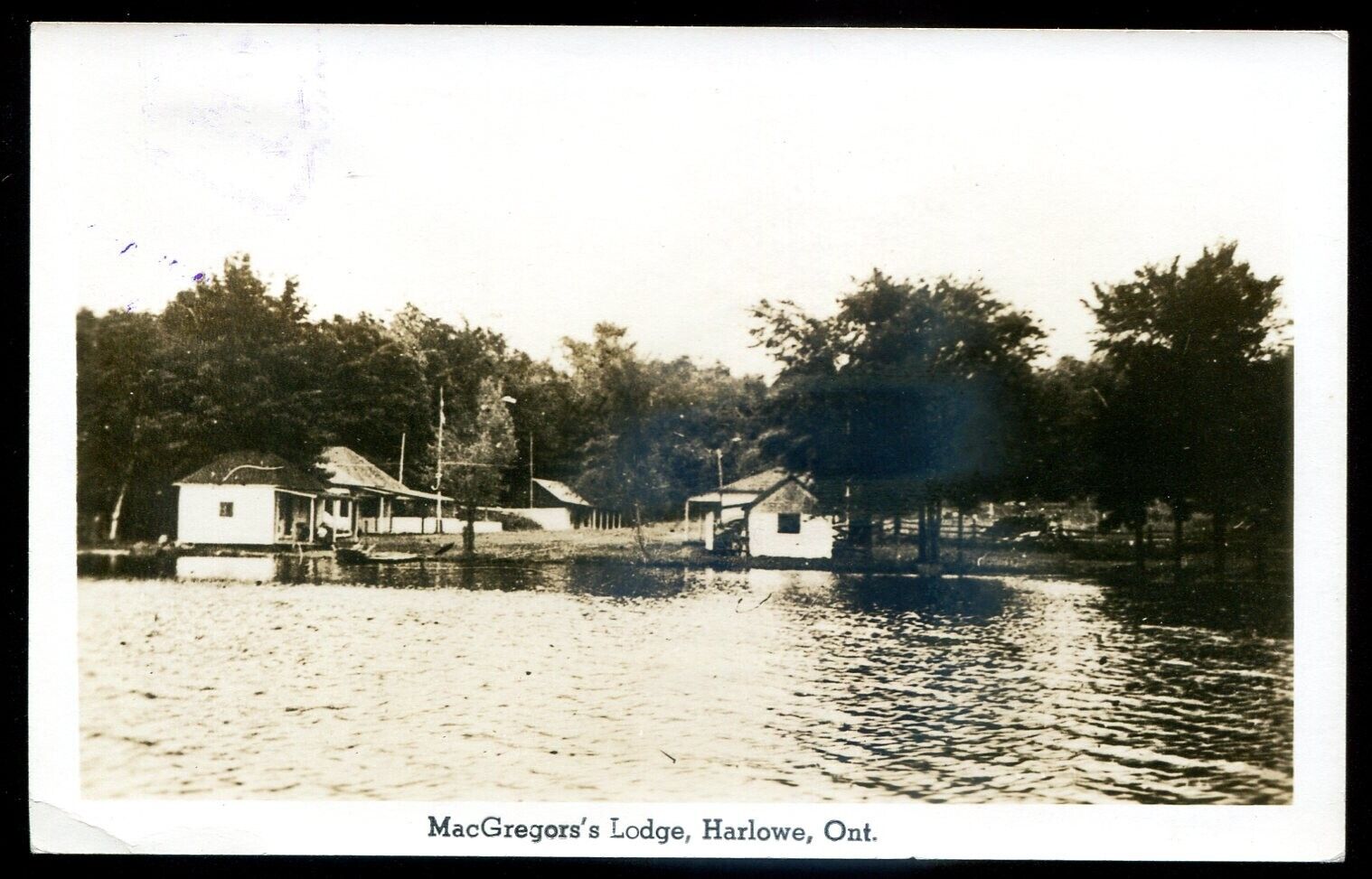 HARLOWE Ontario 1950 MacGregor's Lodge. Real Photo Postcard