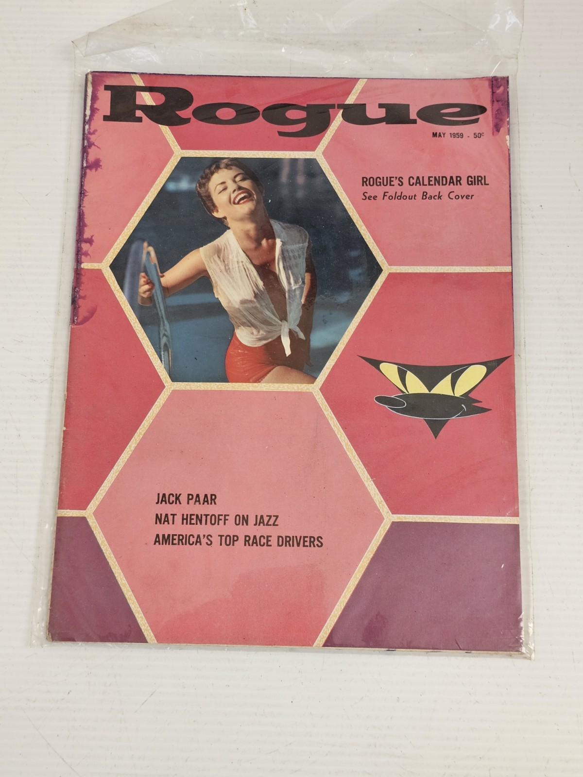 Rogue Magazine May 1959 Calendar Girl Jack Paar Nat Hentoff Jazz Race Drivers...