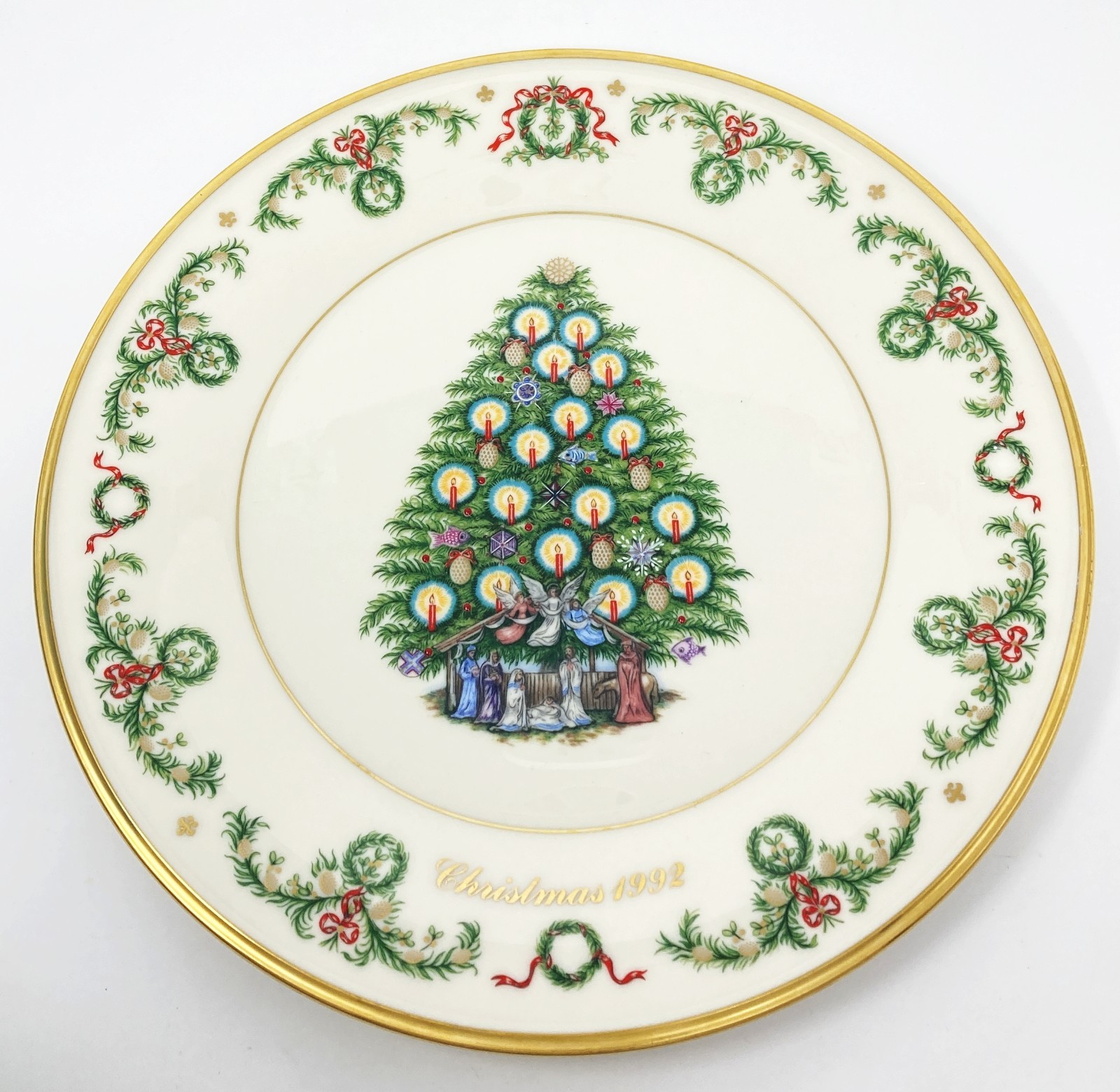 LENOX 1992 annual TREES AROUND THE WORLD PLATE France -- USA - NEW - Mint NO BOX