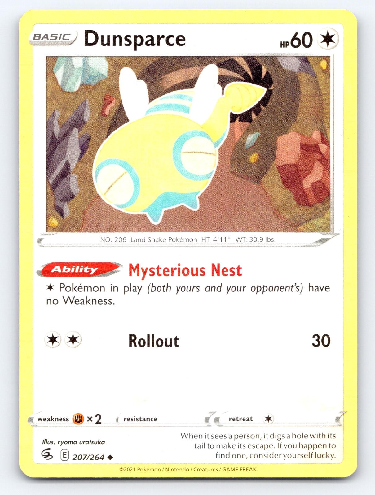 Dunsparce 207/264 Uncommon Fusion Strike Pokemon Near Mint