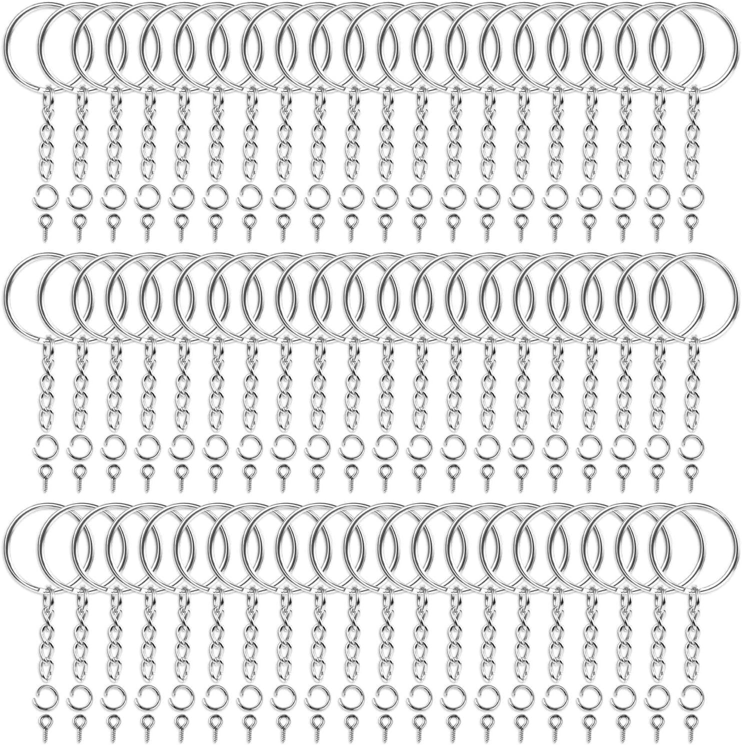 360Pcs Keychain Making Kit 120 Rings Chains Jump Rings Screw Eye Pins DIY Crafts