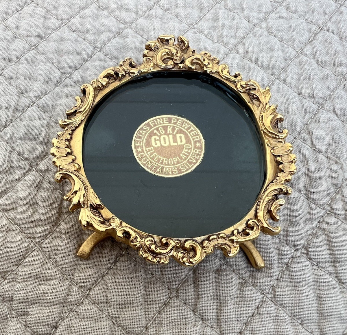 Vintage 1995 Elias 18KT Gold Plated Fine Pewter Frame, 2 Vintage 1995 Elias 18KT Gold Plated Fine Pewter Frame, 2