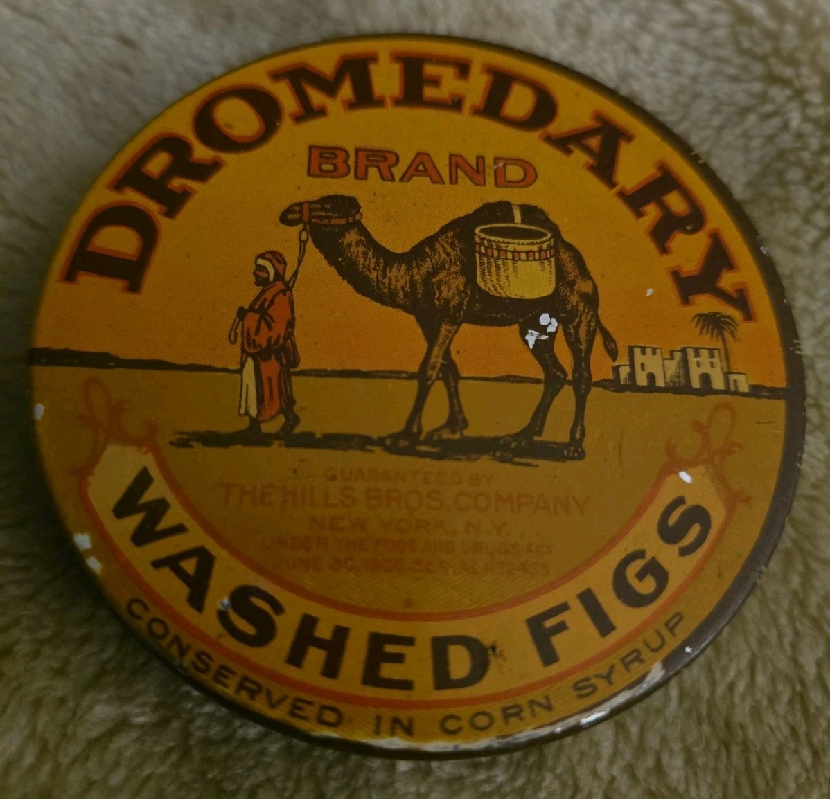 Old Rare Vintage Dromedary washed figs tin Container Neat Arab camel Sheik Old Rare Vintage Dromedary washed figs tin Container Neat Arab camel Sheik