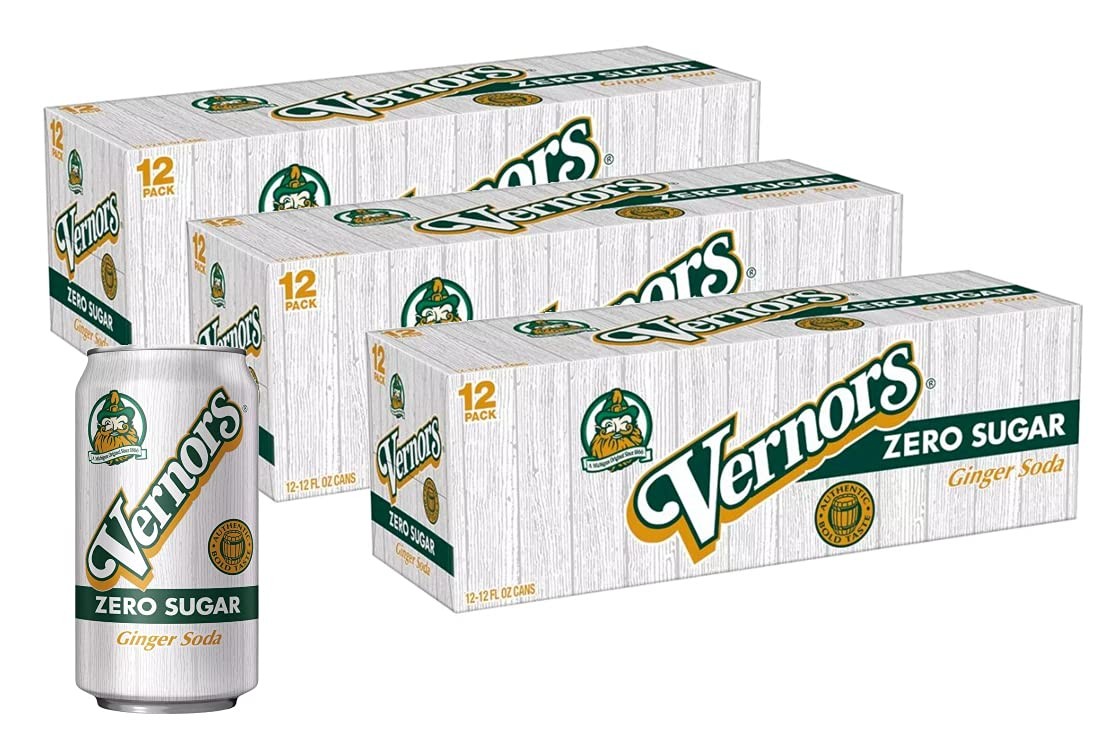 Vernors Classic Original Zero Sugar Ginger Ale Soda Soft Drink - 3 Cases (36 Vernors Classic Original Zero Sugar Ginger Ale Soda Soft Drink - 3 Cases (36