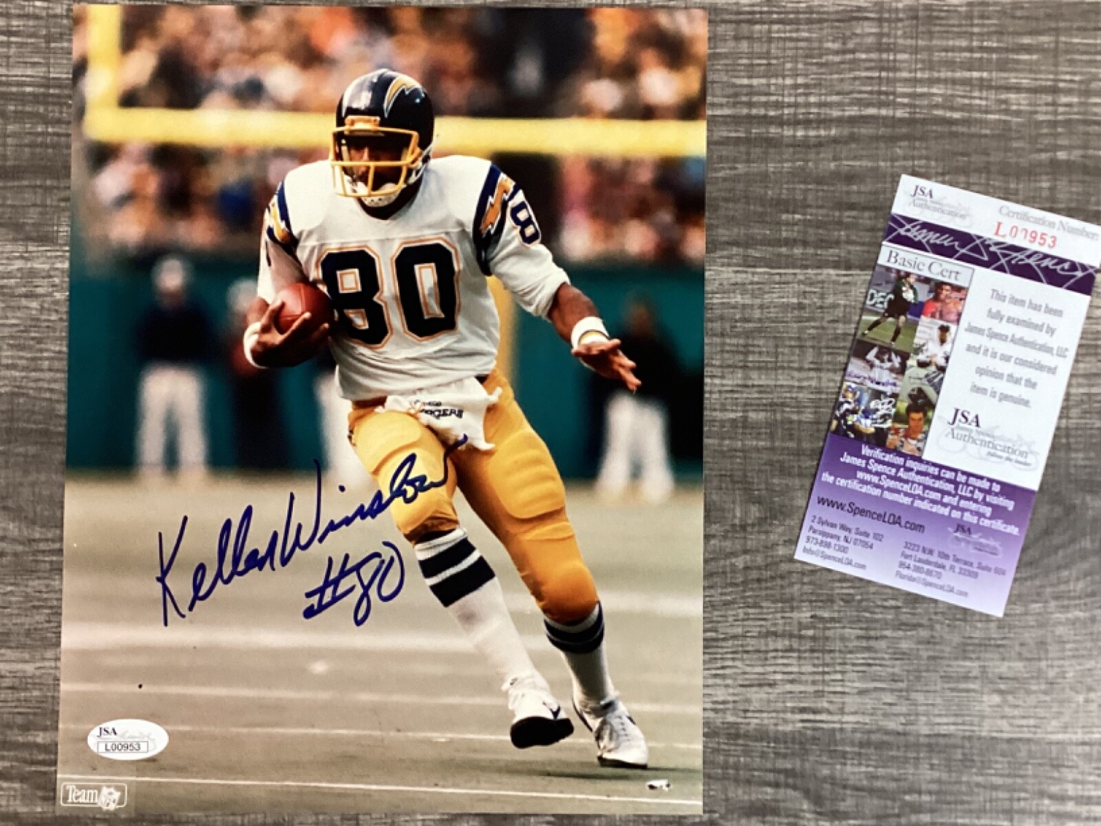 (SSG) KELLEN WINSLOW Signed 8X10 NFL Football Photo \