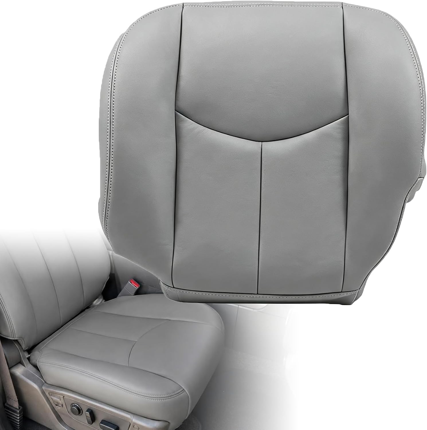 Front Driver Bottom Seat Cover Replacement Microfiber Leather Pewter Gray #922 C Front Driver Bottom Seat Cover Replacement Microfiber Leather Pewter Gray #922 C